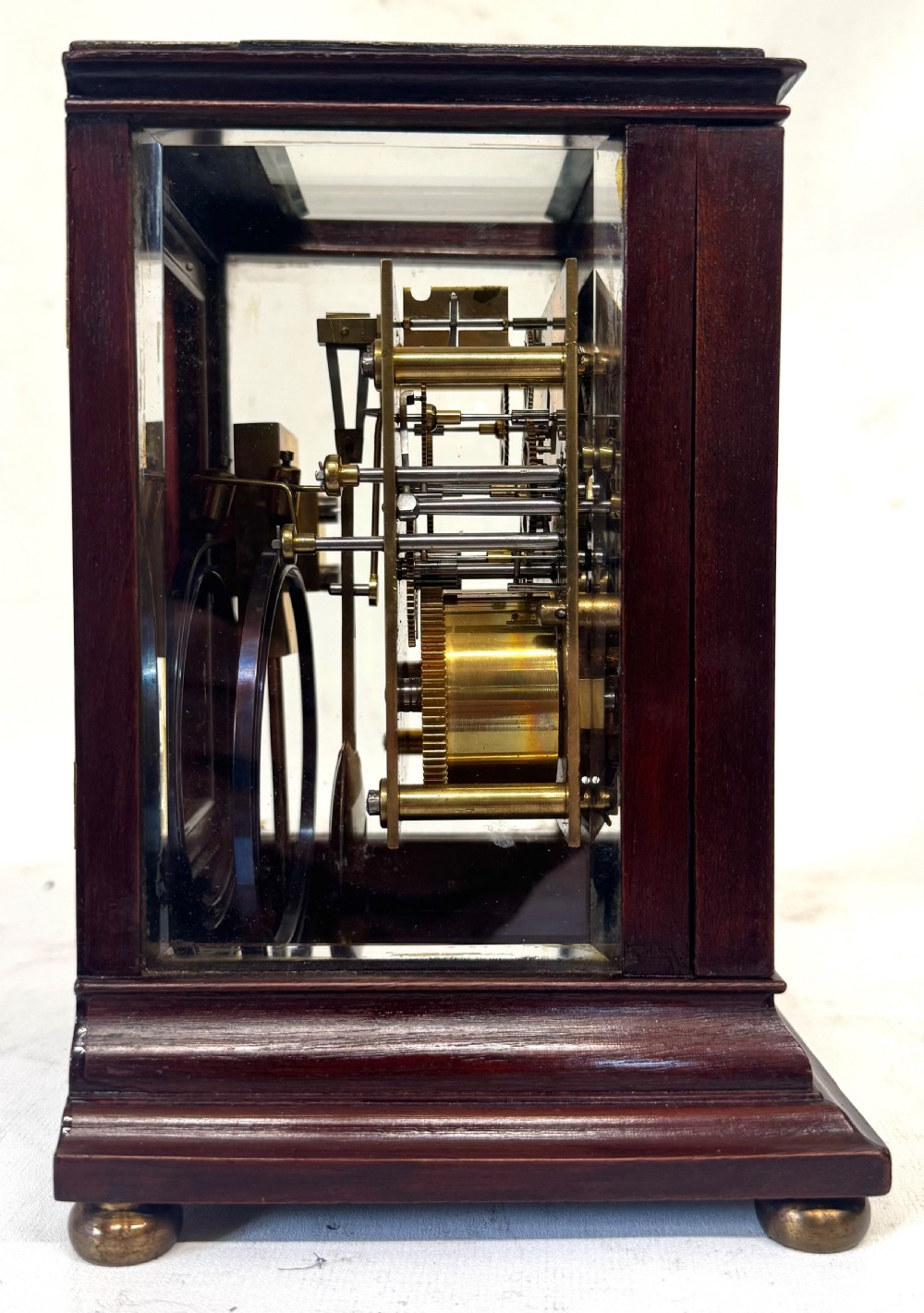 Antique Miniature Four Glass Ting Tang Library Clock Retailed In Glasgow View IX