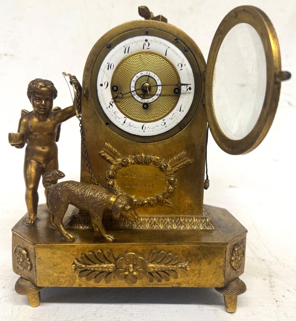Antique Austrian Officers Clock With Centre Date Quarter Chiming By Joseph Jessner View III