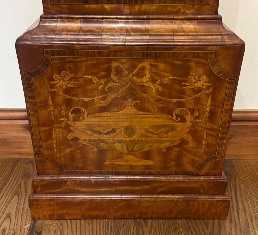 Antique Matquetry Inlaid Satin Wood Grandfather Clock By Thomas Reynolds Oxford View IX