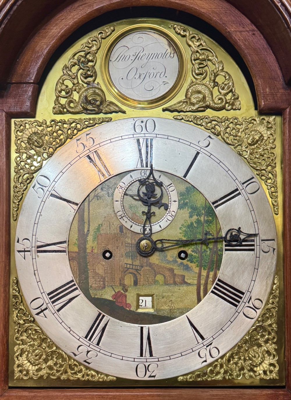Antique Matquetry Inlaid Satin Wood Grandfather Clock By Thomas Reynolds Oxford View XIV