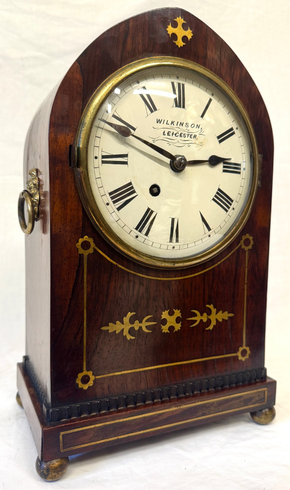 Antique Lancet Top Single Fusee Mantel Clock By Wilkinson Leicester Working