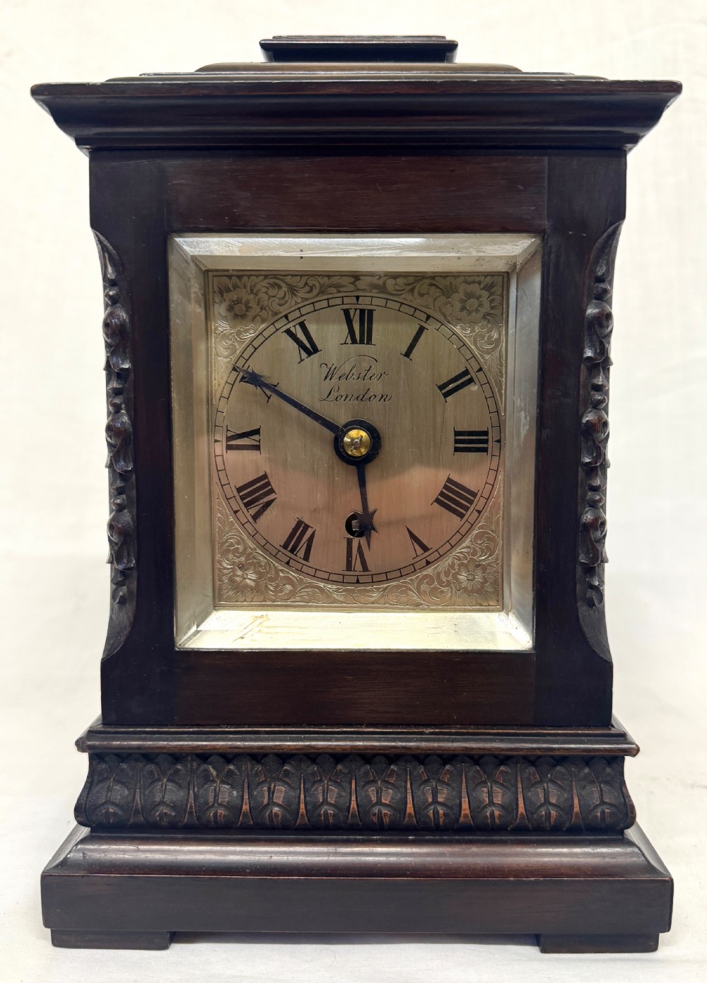 Antique Miniature Single Chain Fusee Library Clock By Webster London View III