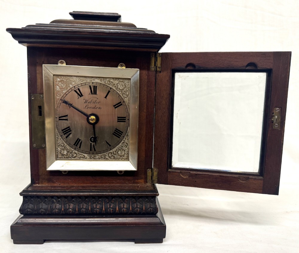 Antique Miniature Single Chain Fusee Library Clock By Webster London View V