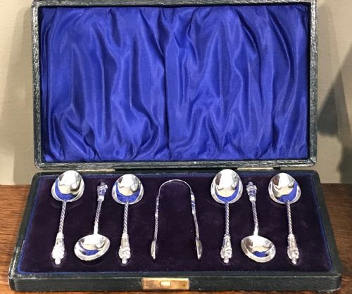 Quality Edwardian Solid Silver Apostle Spoon Set, Hallmarked Birmingham 1910 by William Devenport