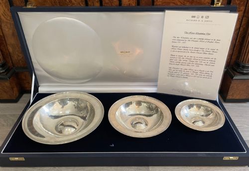 Elizabethan Style Silver Dishes by Richard Jarvis of St James, London Fashioned on the Dinner Service Commissioned by Sir Christopher Harris of Radford, Devon, between 1581 - 1607.