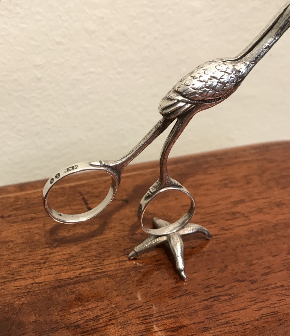 Victorian Silver Stork Ribbon Threaders, Hallmarked London 1873 View IV
