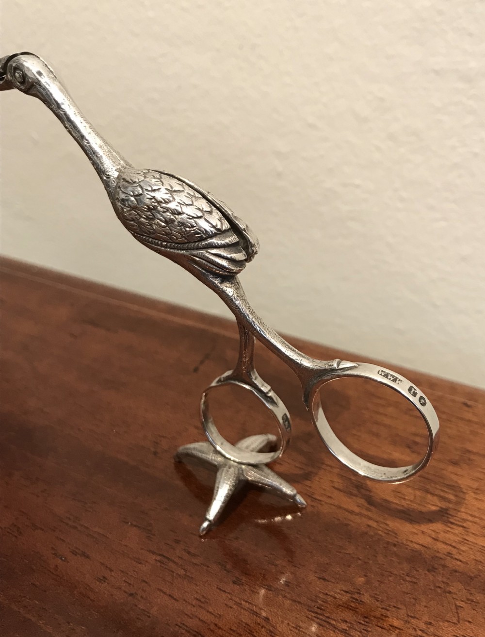 Victorian Silver Stork Ribbon Threaders, Hallmarked London 1873 View V