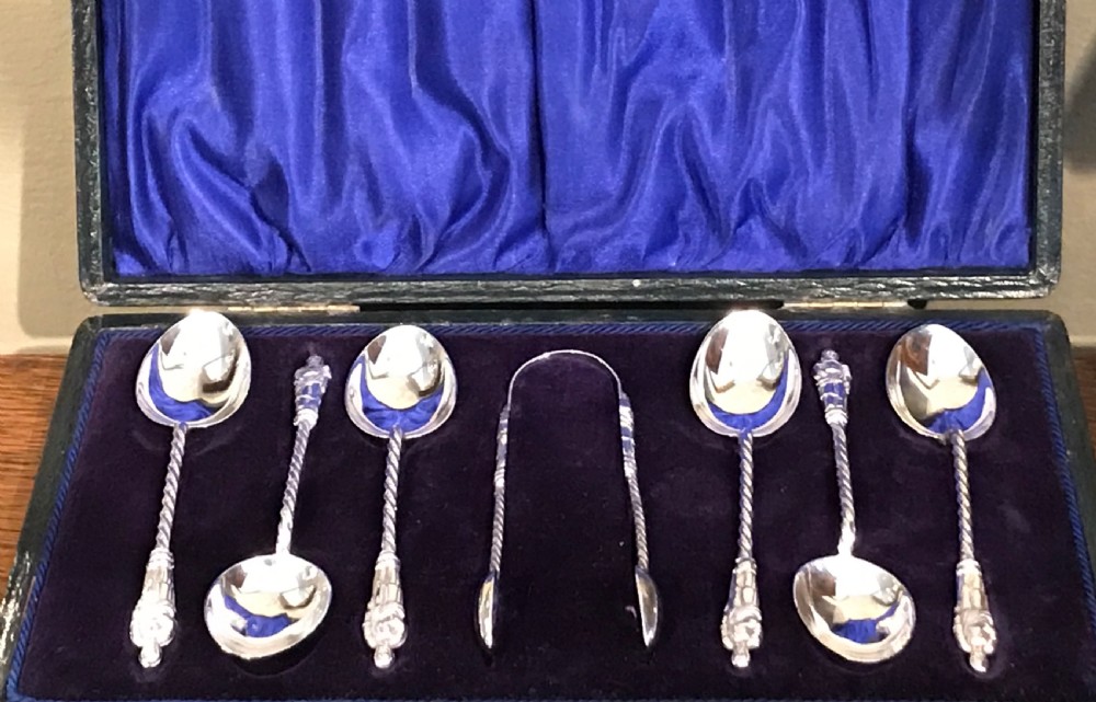 Quality Edwardian Solid Silver Apostle Spoon Set, hallmarked Birmingham 1910 by William Devenport View V