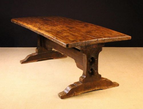 17TH CENTURY OAK REFECTORY TRESTLE BASE TABLE - ADDITIONAL PHOTO 2