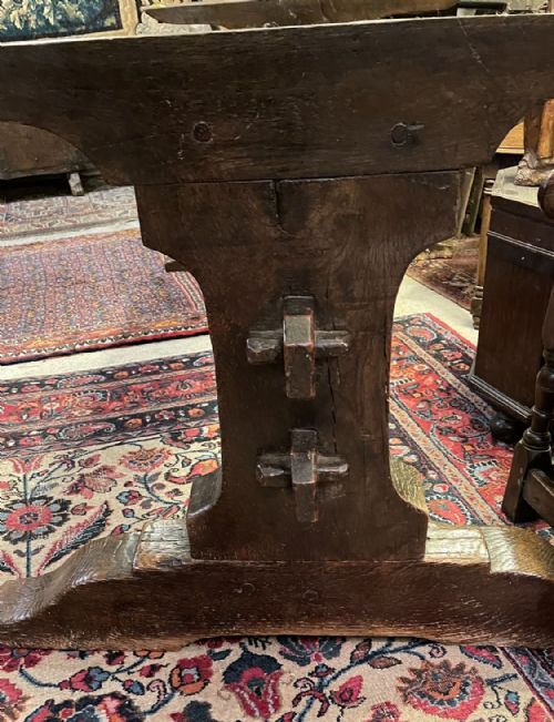 17TH CENTURY OAK REFECTORY TRESTLE BASE TABLE - ADDITIONAL PHOTO 6