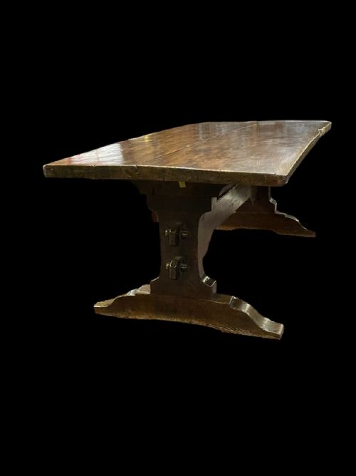 17TH CENTURY OAK REFECTORY TRESTLE BASE TABLE - ADDITIONAL PHOTO 13