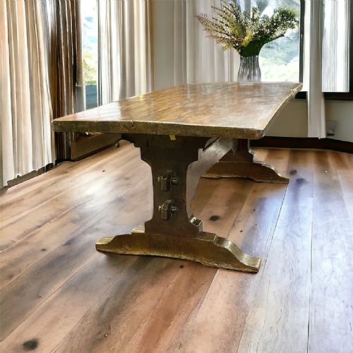 17TH CENTURY OAK REFECTORY TRESTLE BASE TABLE - ADDITIONAL PHOTO 14