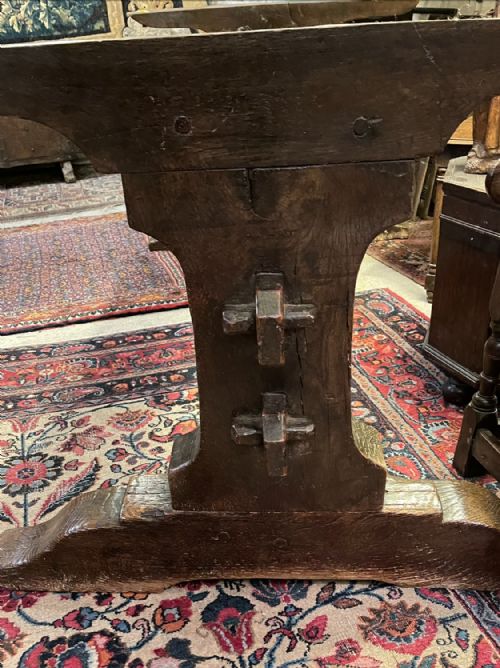 17TH CENTURY OAK REFECTORY TRESTLE BASE TABLE - ADDITIONAL PHOTO 16