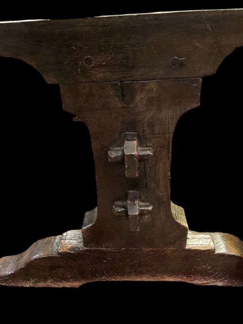 17TH CENTURY OAK REFECTORY TRESTLE BASE TABLE - ADDITIONAL PHOTO 18