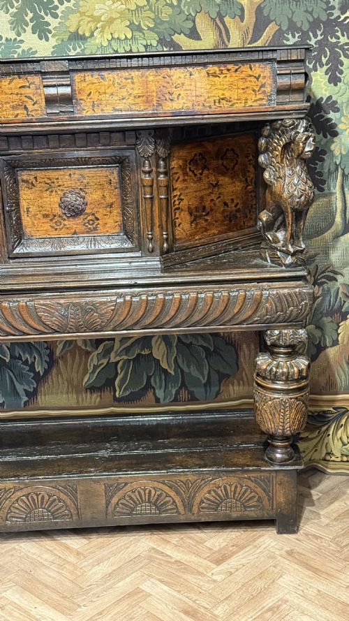 17TH CENTURY ELIZABETH 1JAMES1 OAK STANDING LIVERY CUPBOARD - ADDITIONAL PHOTO 4
