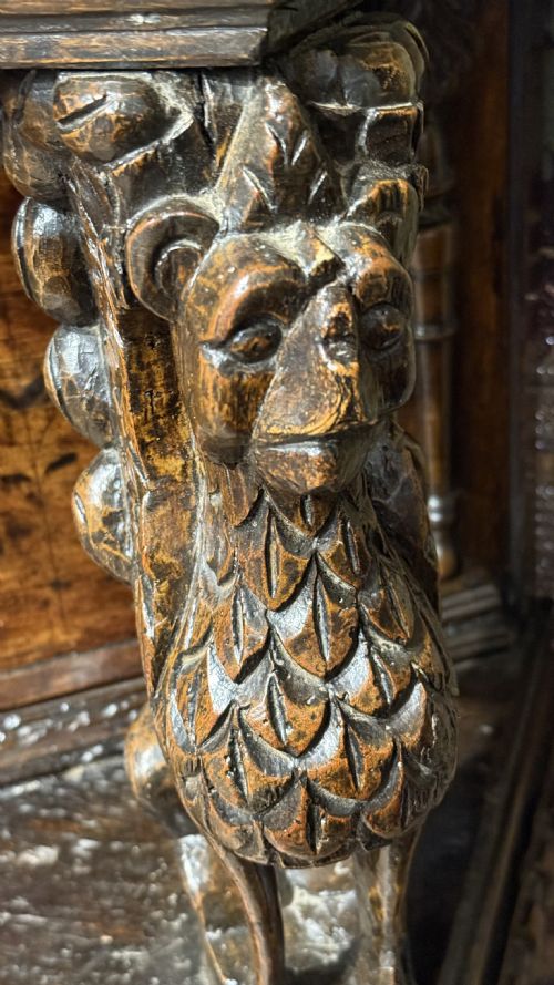 17TH CENTURY ELIZABETH 1JAMES1 OAK STANDING LIVERY CUPBOARD - ADDITIONAL PHOTO 10