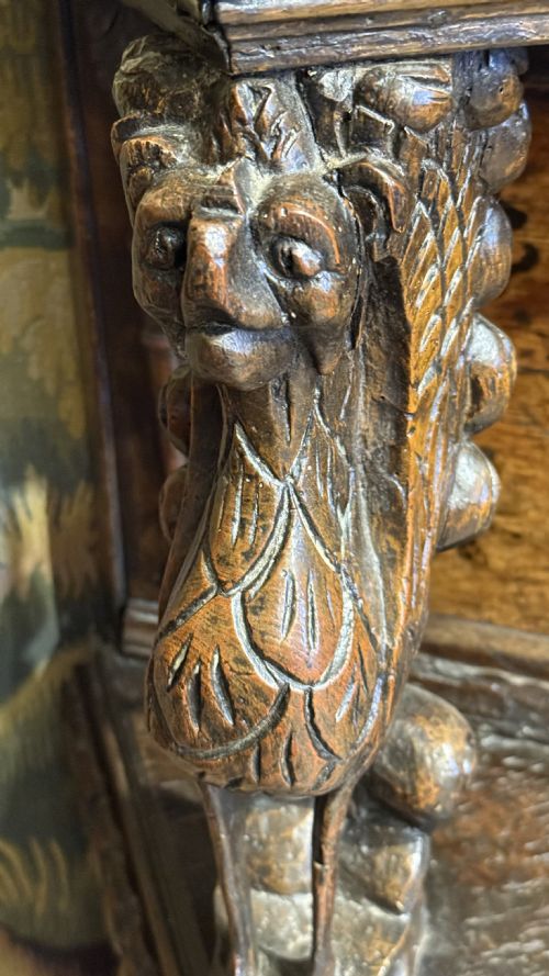 17TH CENTURY ELIZABETH 1JAMES1 OAK STANDING LIVERY CUPBOARD - ADDITIONAL PHOTO 11