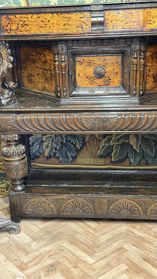 17TH CENTURY ELIZABETH 1JAMES1 OAK STANDING LIVERY CUPBOARD - ADDITIONAL PHOTO 12