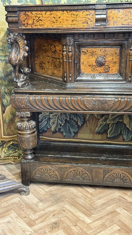 17TH CENTURY ELIZABETH 1JAMES1 OAK STANDING LIVERY CUPBOARD - ADDITIONAL PHOTO 17