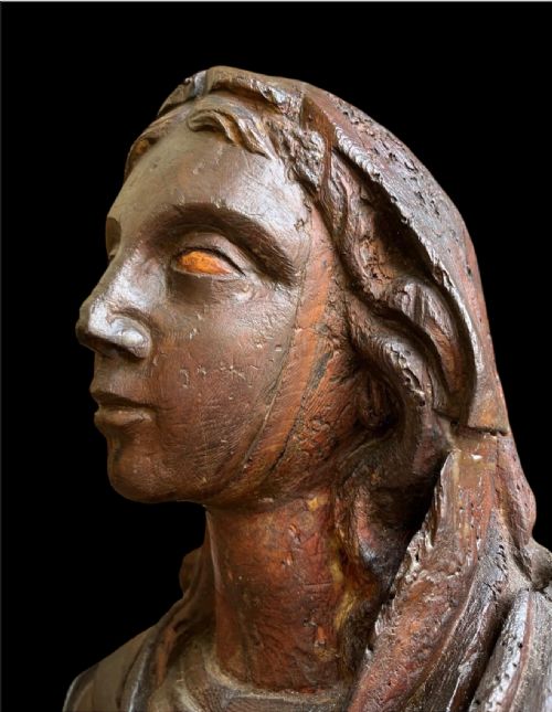 16TH CENTURY OAK CARVED SAINT - ADDITIONAL PHOTO 2