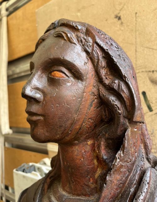 16TH CENTURY OAK CARVED SAINT - ADDITIONAL PHOTO 7