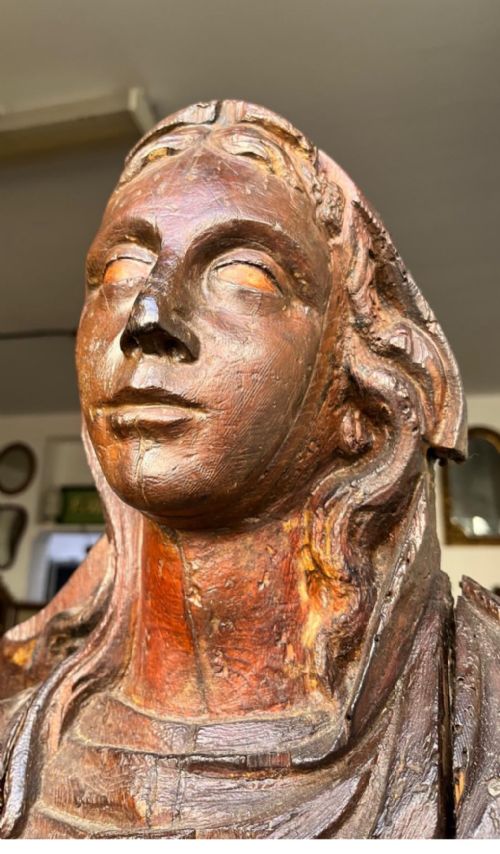 16TH CENTURY OAK CARVED SAINT - ADDITIONAL PHOTO 9