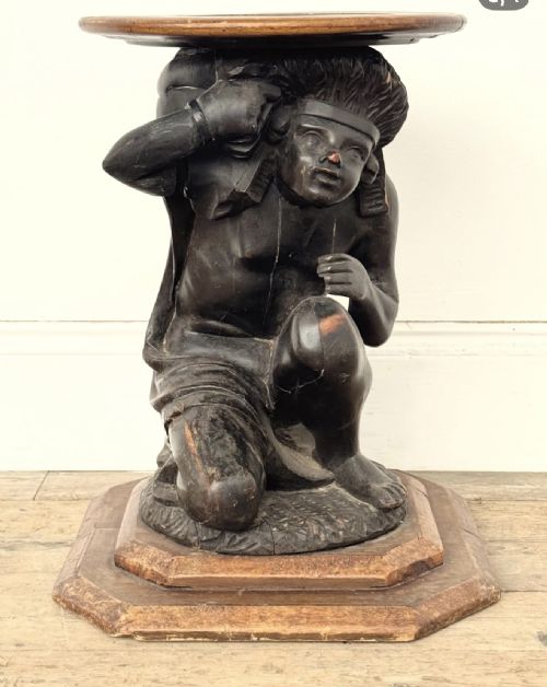 19TH CENTURY CROUCHING FIGURE STAND - ADDITIONAL PHOTO 2