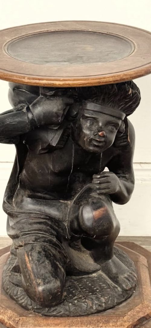 19TH CENTURY CROUCHING FIGURE STAND - ADDITIONAL PHOTO 4