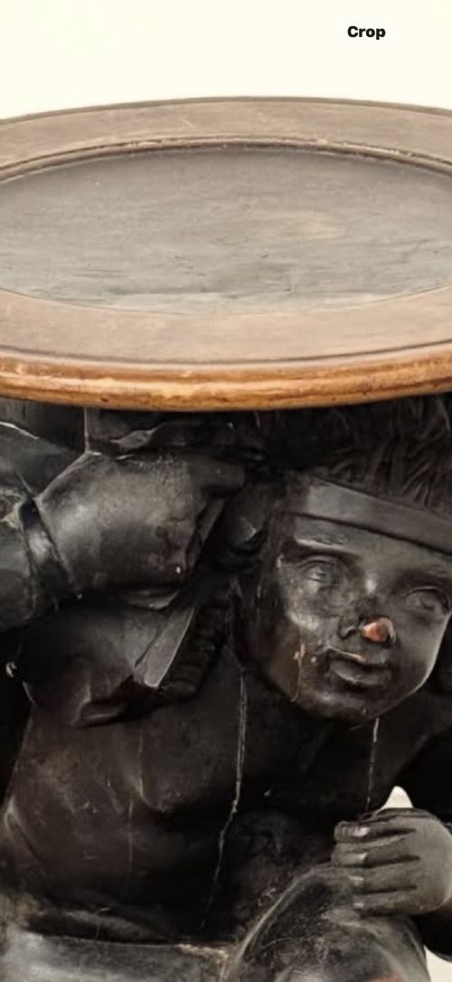 19TH CENTURY CROUCHING FIGURE STAND - ADDITIONAL PHOTO 7
