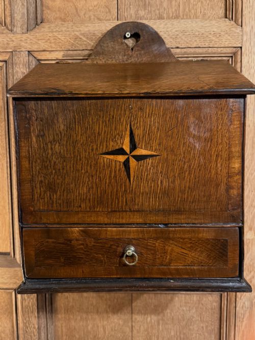 19TH CENTURY OAK KITCHEN KNIFE HANGING BOX - ADDITIONAL PHOTO 4