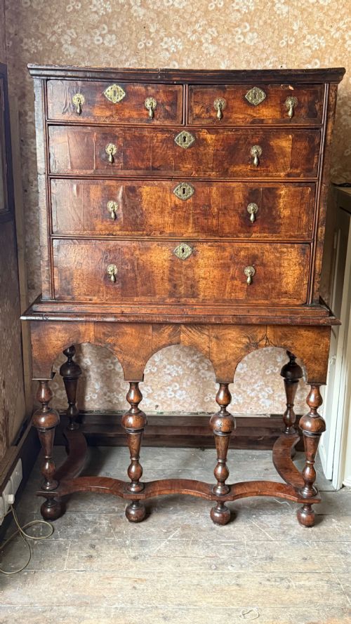 17TH CENTURY WALNUT CHEST ON STAND - ADDITIONAL PHOTO 1