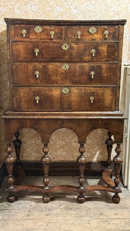 17TH CENTURY WALNUT CHEST ON STAND - ADDITIONAL PHOTO 16