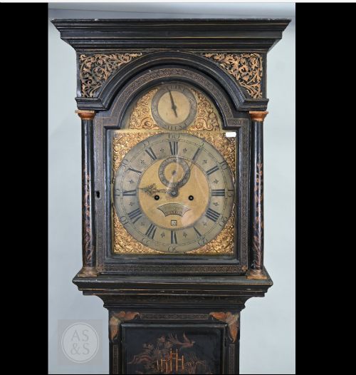 18TH CENTURY JAPANNED 8DAY GRANDFATHER CLOCK - ADDITIONAL PHOTO 10