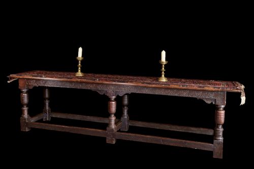 17TH CENTURY OAK SIX LEG REFECTORY TABLE