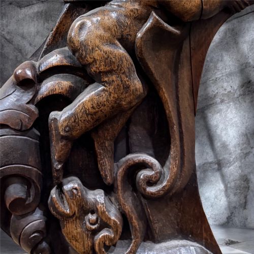 18TH CENTURY OAK CARVED MIRROR - ADDITIONAL PHOTO 3