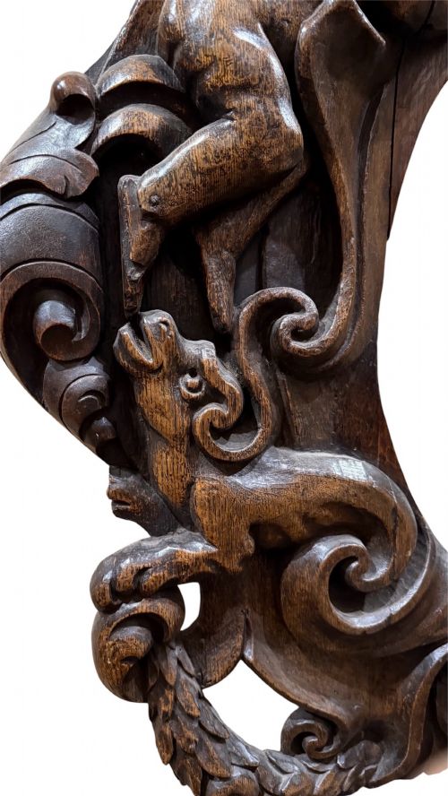 18TH CENTURY OAK CARVED MIRROR - ADDITIONAL PHOTO 4