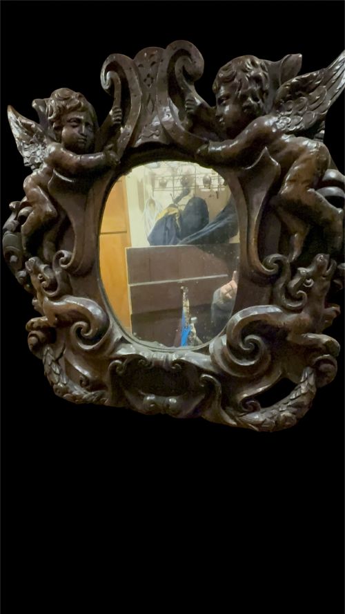 18TH CENTURY OAK CARVED MIRROR - ADDITIONAL PHOTO 7