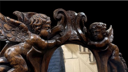 18TH CENTURY OAK CARVED MIRROR - ADDITIONAL PHOTO 9