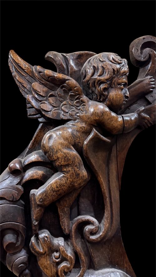 18TH CENTURY OAK CARVED MIRROR - ADDITIONAL PHOTO 11
