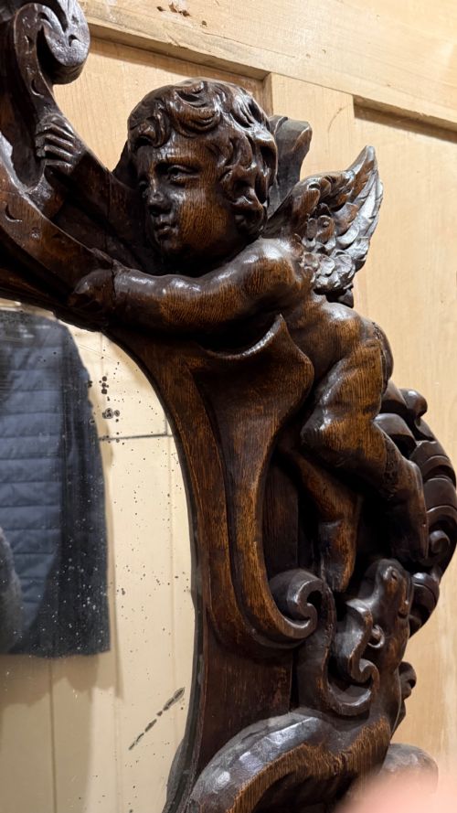 18TH CENTURY OAK CARVED MIRROR - ADDITIONAL PHOTO 14