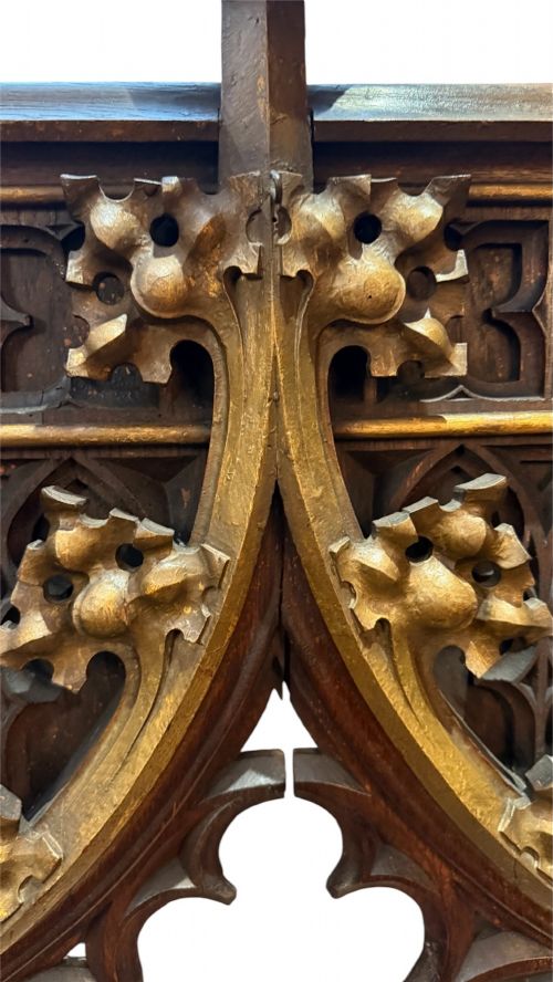 19TH CENTURY GOTHIC OAK MIRROR - ADDITIONAL PHOTO 4