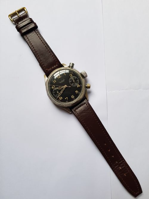 WW2 GERMAN LUFTWAFFE PILOTS HANHART TYPE 41 CHRONOGRAPH DATING 1943 - ADDITIONAL PHOTO 1