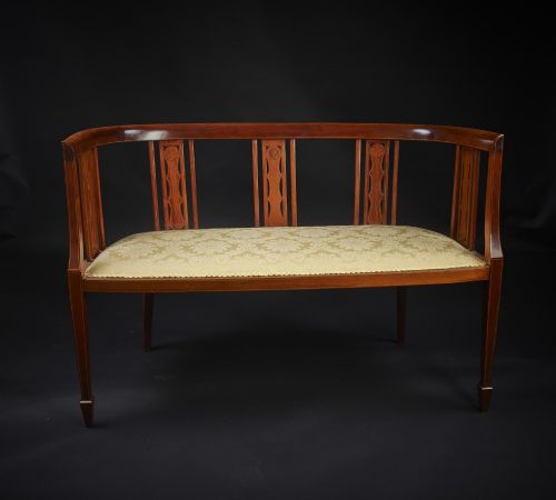Attractive Edwardian Inlaid Mahogany Settee
