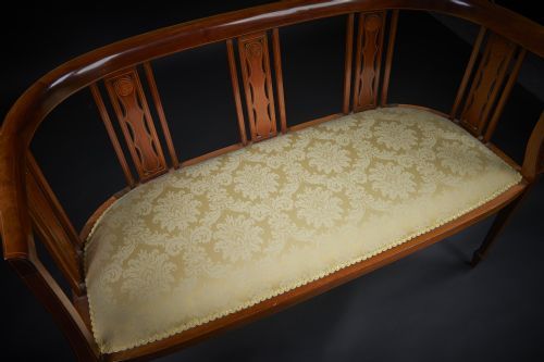 fig 1. Attractive Edwardian Inlaid Mahogany Settee