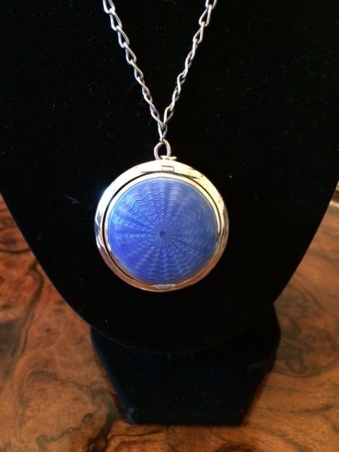 Stunning Silver & Guilloche Enamel Powder Compact