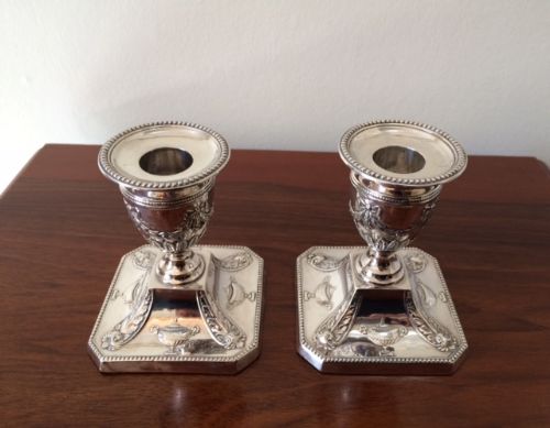 Superb Victorian Silver Candlesticks, 1898