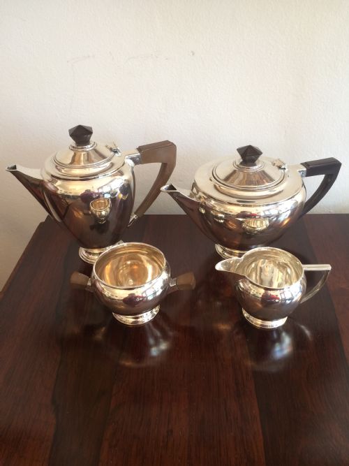 fig 1. Art Deco Solid Silver Tea Service, 1,262 grams
