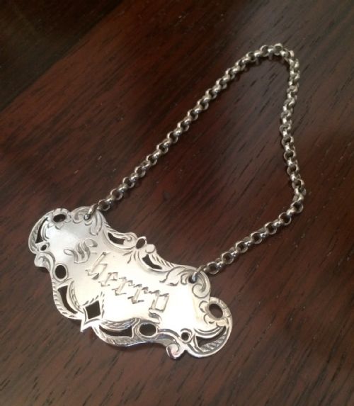 Victoriam Solid Silver Decanter Label, 1854