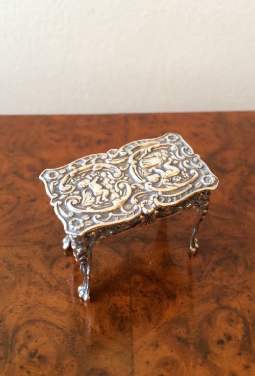 Miniature Silver Table by Levi & Salaman, 1906