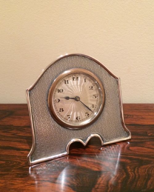Art Deco Silver Bedside Clock